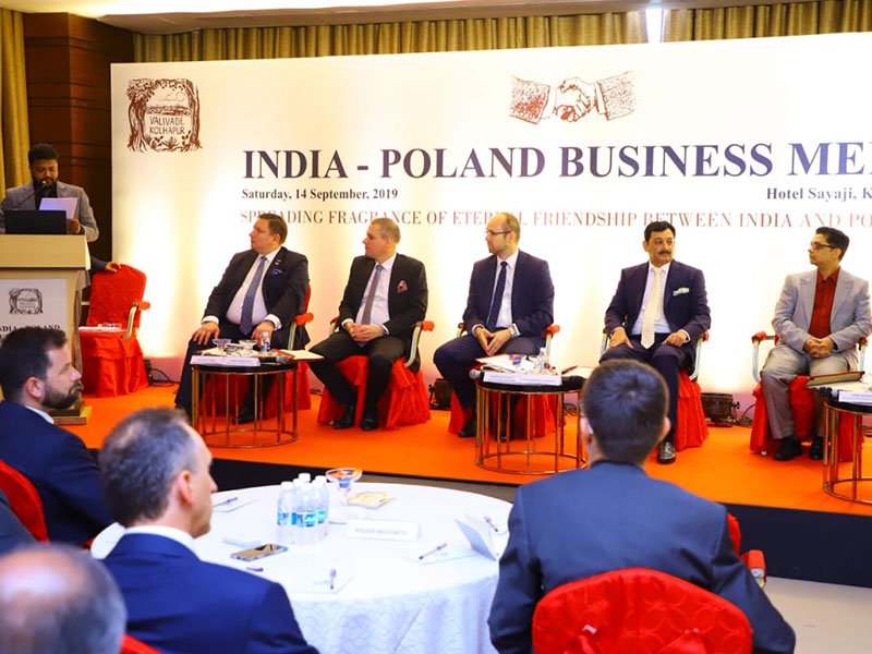 Addressed India Poland Business Meet during the visit of the Polish delegation led under the program of Deputy Prime Minister Prof. Piotr Gliński, Deputy Foreign Minister Marcin Przydacz and Rafał Milczarski, along with Sambhajiraje Chhatrapati in strengthening global ties for Kolhapur. September 2019